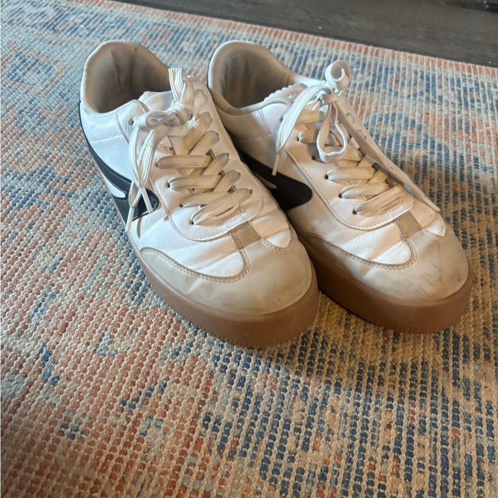 Stylish White and Brown Sneakers